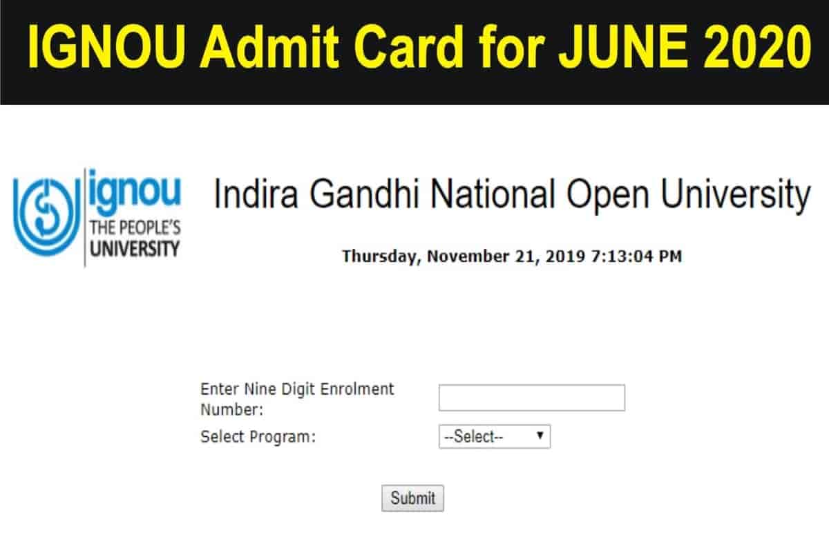 IGNOU June TEE Hall Ticket 2020 released, Check Here’s How to Download