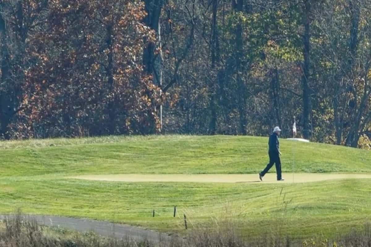Donald Trump again hits the golf course, a day after his defeat