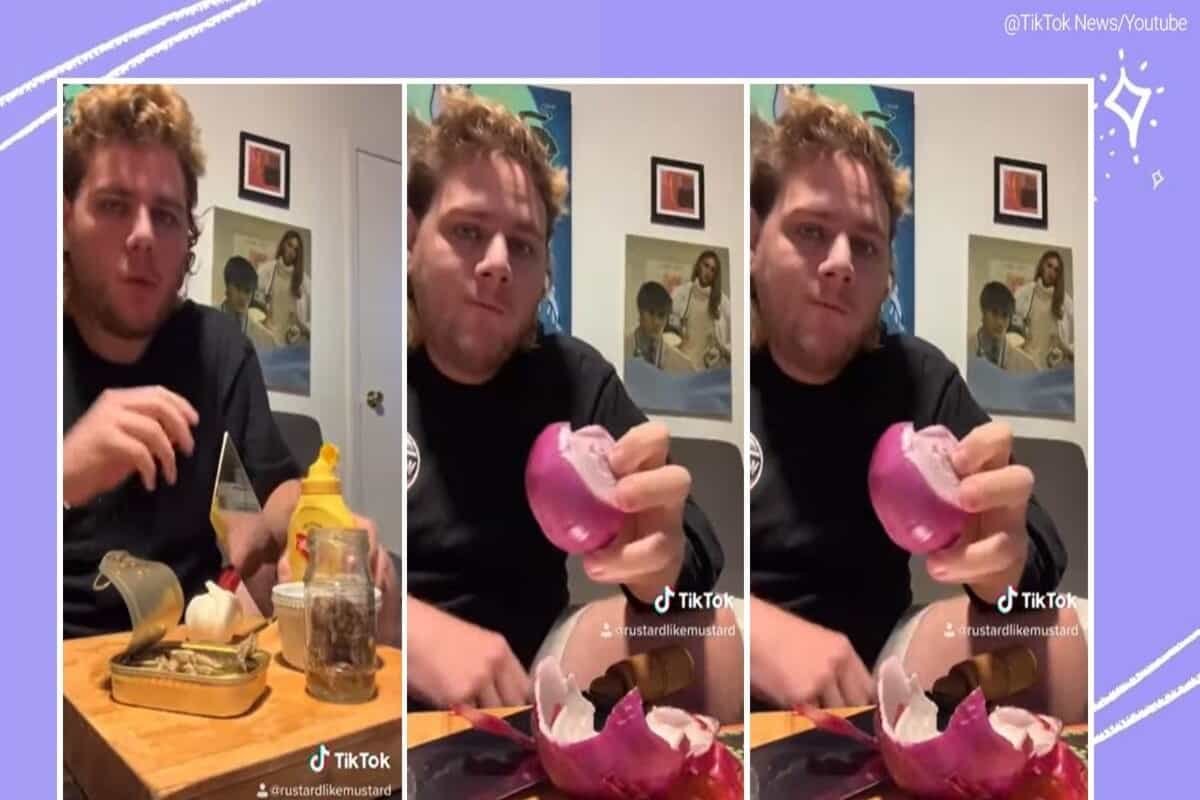 Man eats raw onion, garlic and lime to show how COVID-19 affects sense of taste