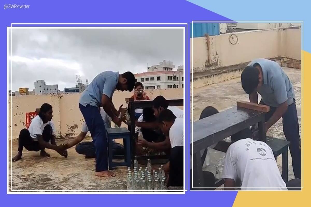 Nellore man bags world record for removing 68 bottle caps with his head in a minute