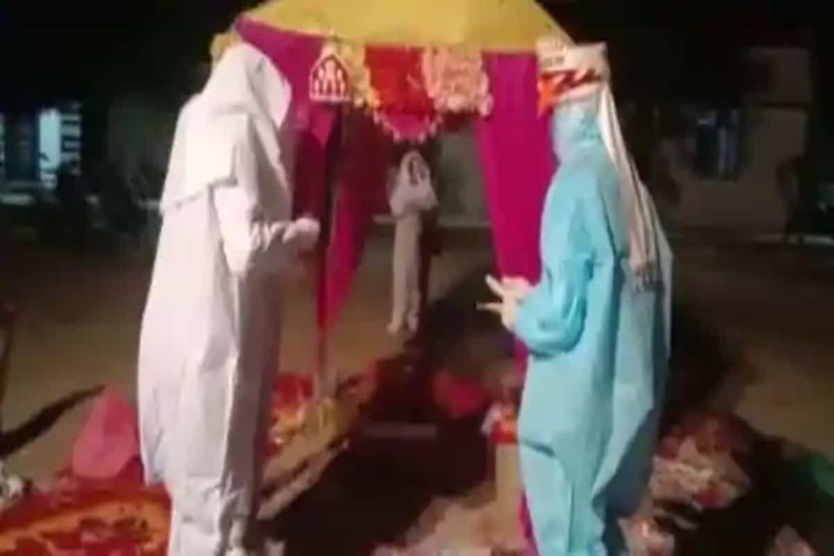 Rajasthan couple ties knot in PPE kits after bride tests Covid-19 positive