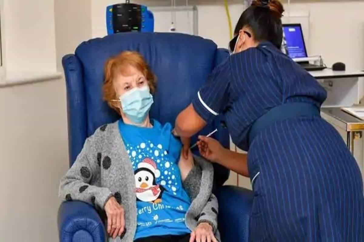 90-year-old British woman is first to receive Pfizer Covid-19 vaccine shot
