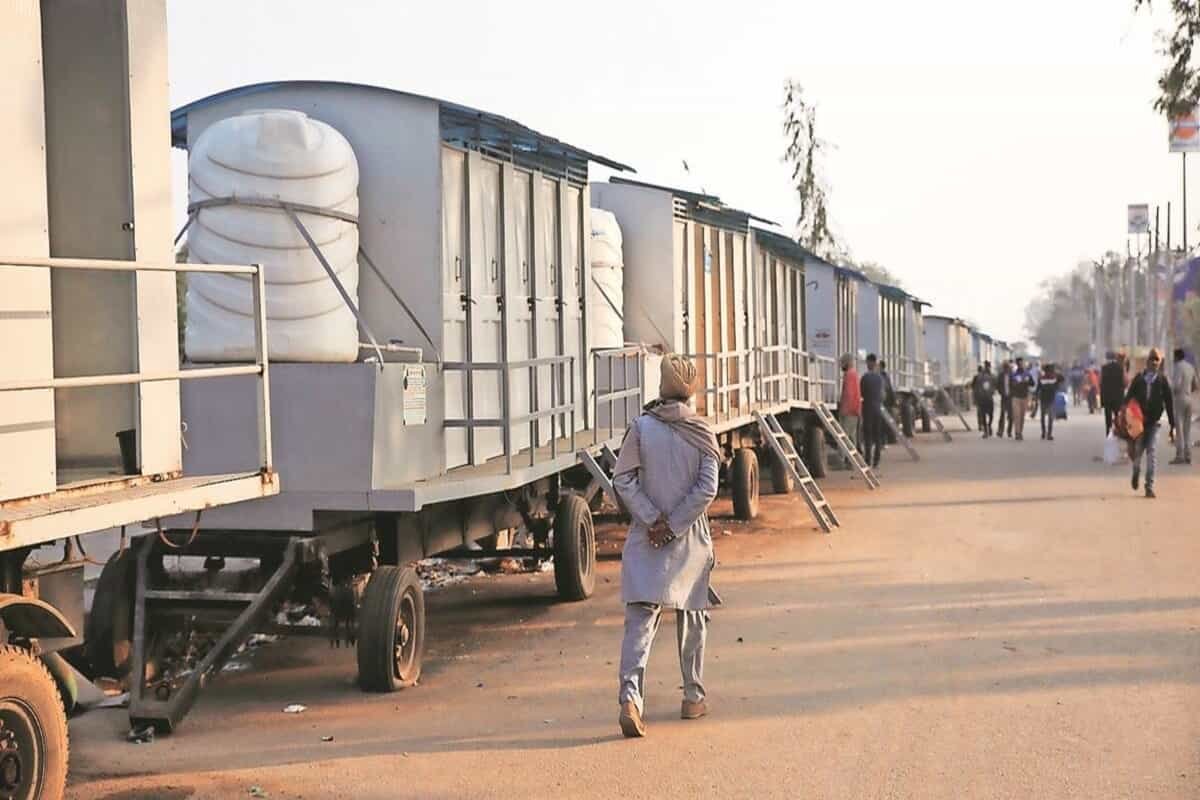 Constant challenge at farmers’ protest: Keeping toilets for thousands clean