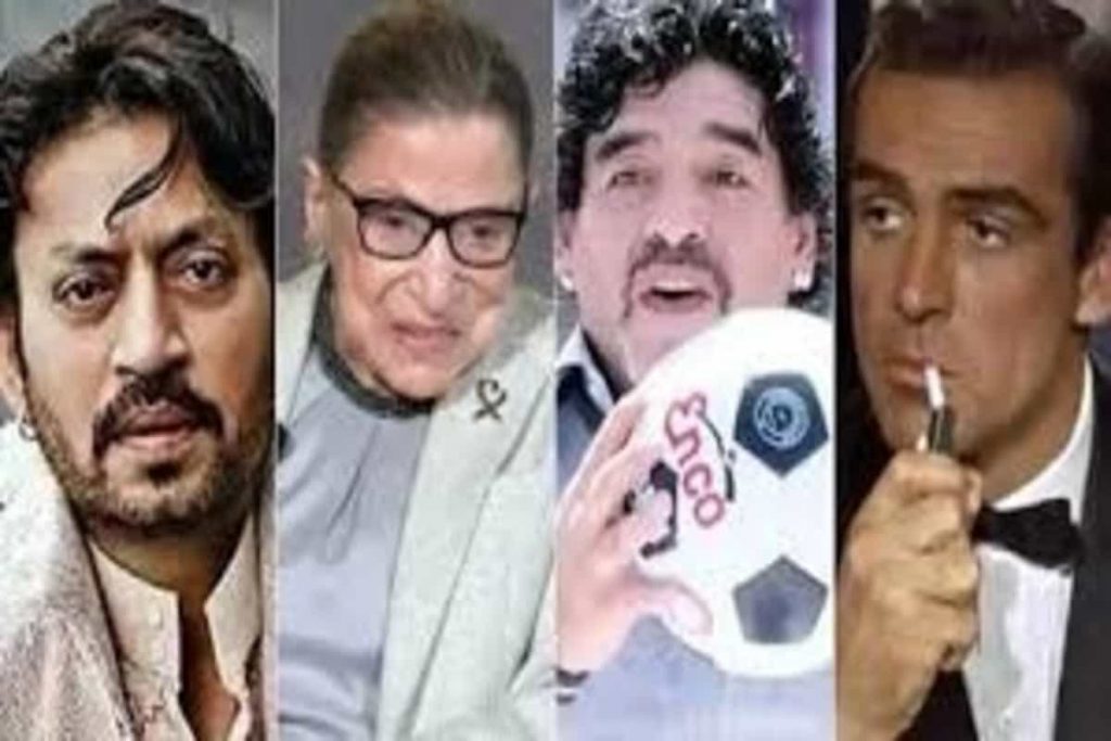 Pranab Mukherjee,Diego Maradona,Ruth Bader Ginsburg,Irrfan Khan,Sean Connery,Jon Huber,Mahashay Dharampal Gulati