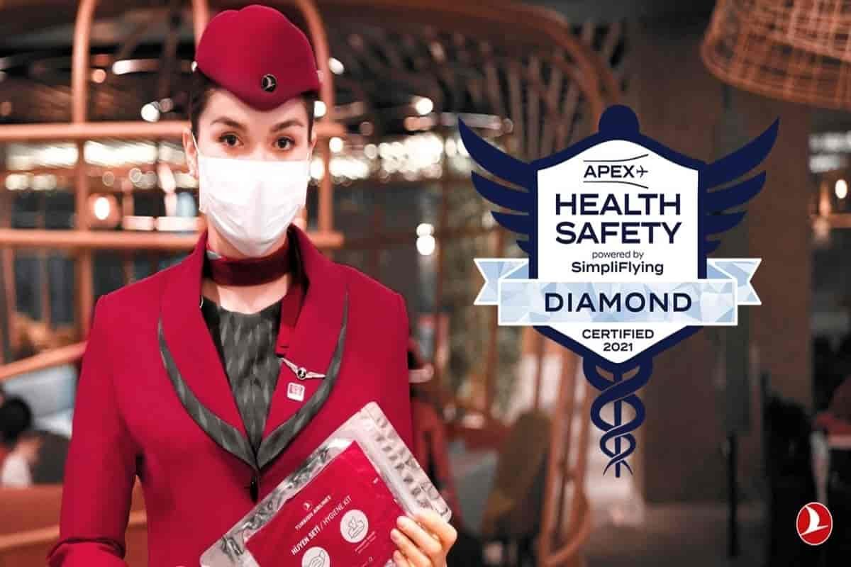 Turkish Airlines achieved the highest “Diamond” status in the health and safety review organized by APEX and SimpliFlying