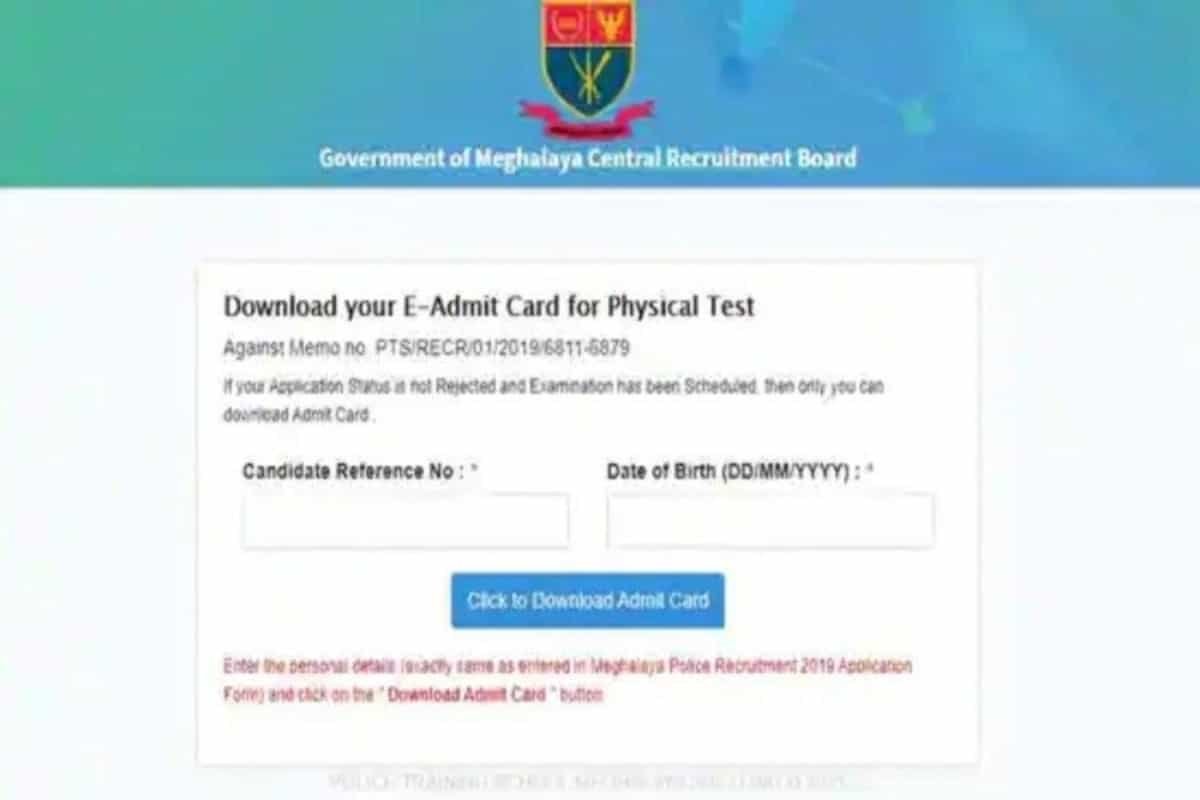 Meghalaya Police PET admit card 2021 released, here’s direct link