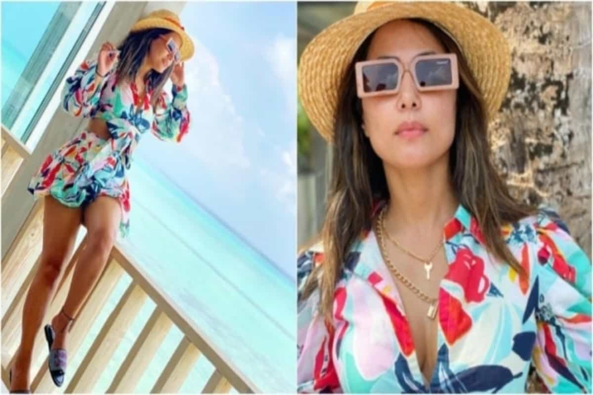 Hina Khan in ₹10k crop top and skirt soaks up the sun in Maldives, see pics