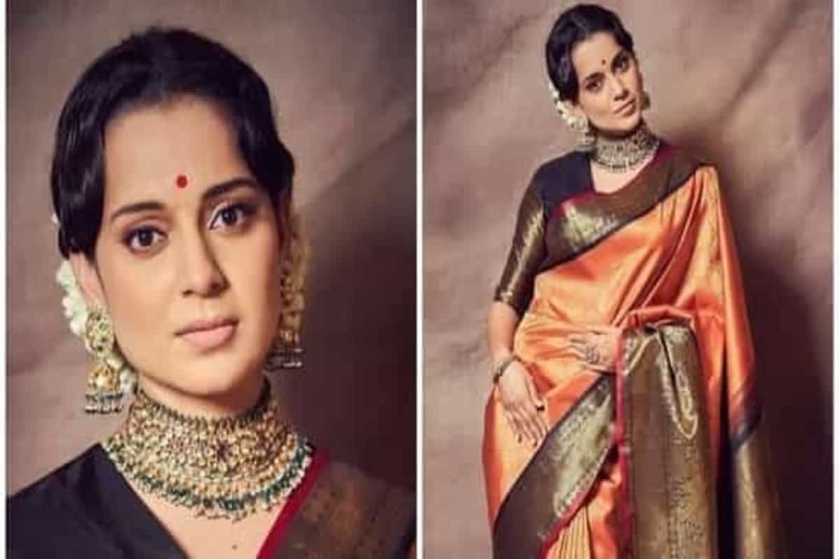 Kangana Ranaut exudes old Bollywood vibes in Kanjeevaram saree for Thalaivi