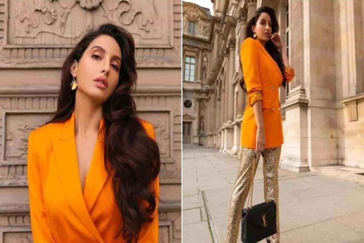 Nora Fatehi pairs ₹1.5 lakh bag with modern chic blazer and pants, see pics