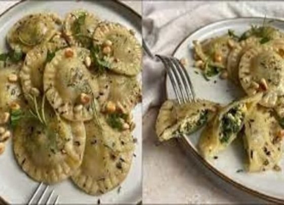 Om nom nom your way through Tuesday with spinach and ‘ricotta’ ravioli