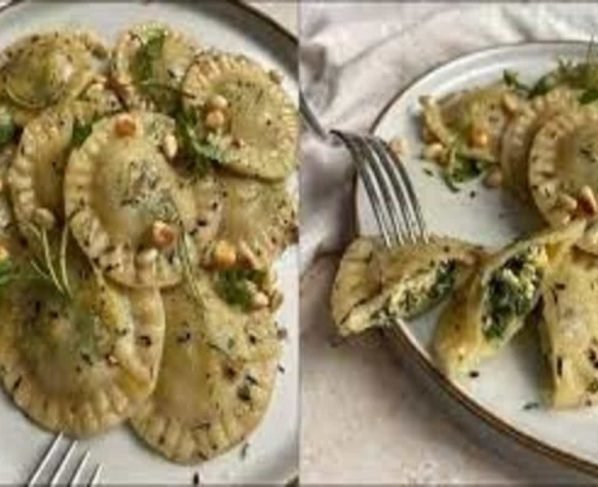 Om nom nom your way through Tuesday with spinach and ‘ricotta’ ravioli