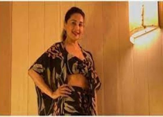 Madhuri Dixit dresses in co-ord bralette and pants for date night in Maldives