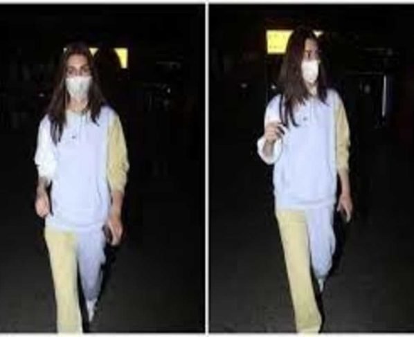 Kriti Sanon takes athleisure airport look a notch higher in dual tone tracksuit