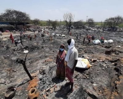 Fire breaks out at slum cluster in Delhi's Paschimpuri; 30 shanties destroyed