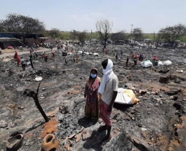 Fire breaks out at slum cluster in Delhi's Paschimpuri; 30 shanties destroyed
