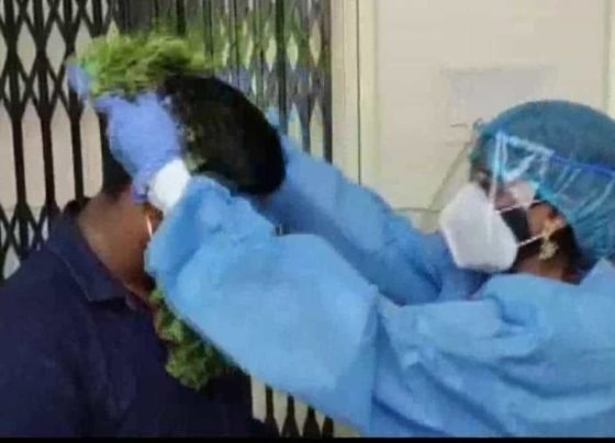 Kerala bride wears PPE kit for marriage as groom tests Covid-19 positive