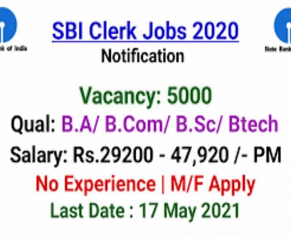 SBI Clerk recruitment 2021: Apply for 5000 junior associate posts