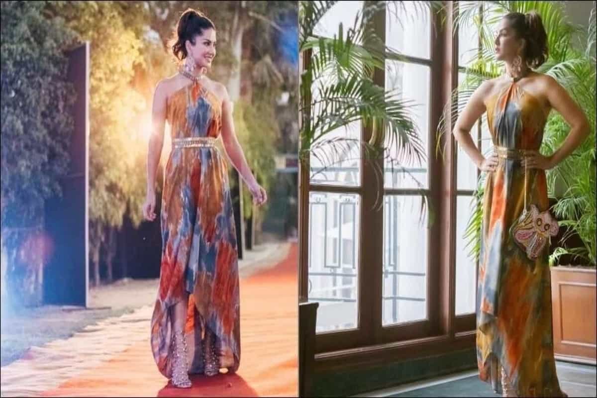 Sunny Leone sets weekend party mood rolling in halter-neck gown, strappy heels