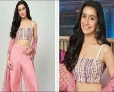Shraddha Kapoor looks fresh as a flower in beaded crop top, blush pink cape se