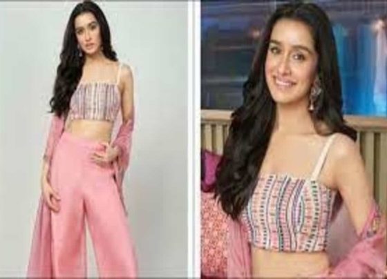 Shraddha Kapoor looks fresh as a flower in beaded crop top, blush pink cape se