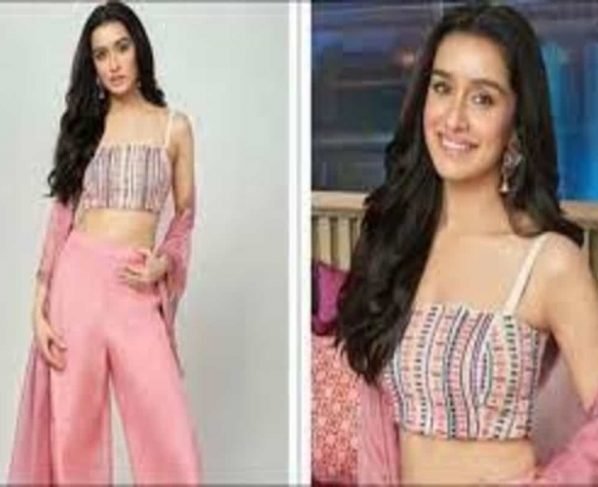 Shraddha Kapoor looks fresh as a flower in beaded crop top, blush pink cape se