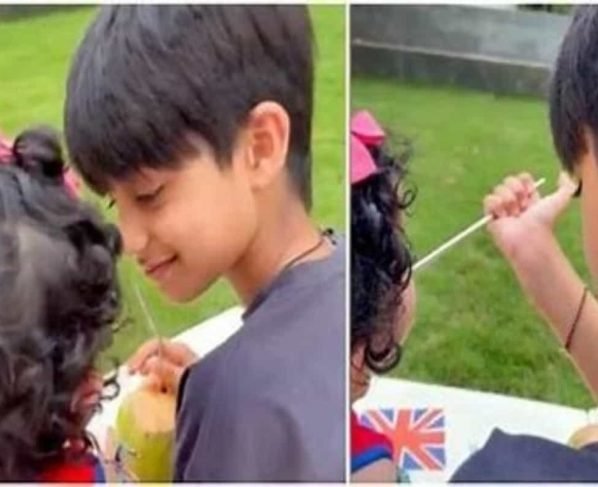 Shilpa's son Viaan offers sister Samisha a drop of coconut water in cute video