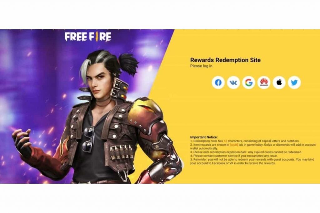 Garena Free Fire Redeem Code for Today (16th June)
